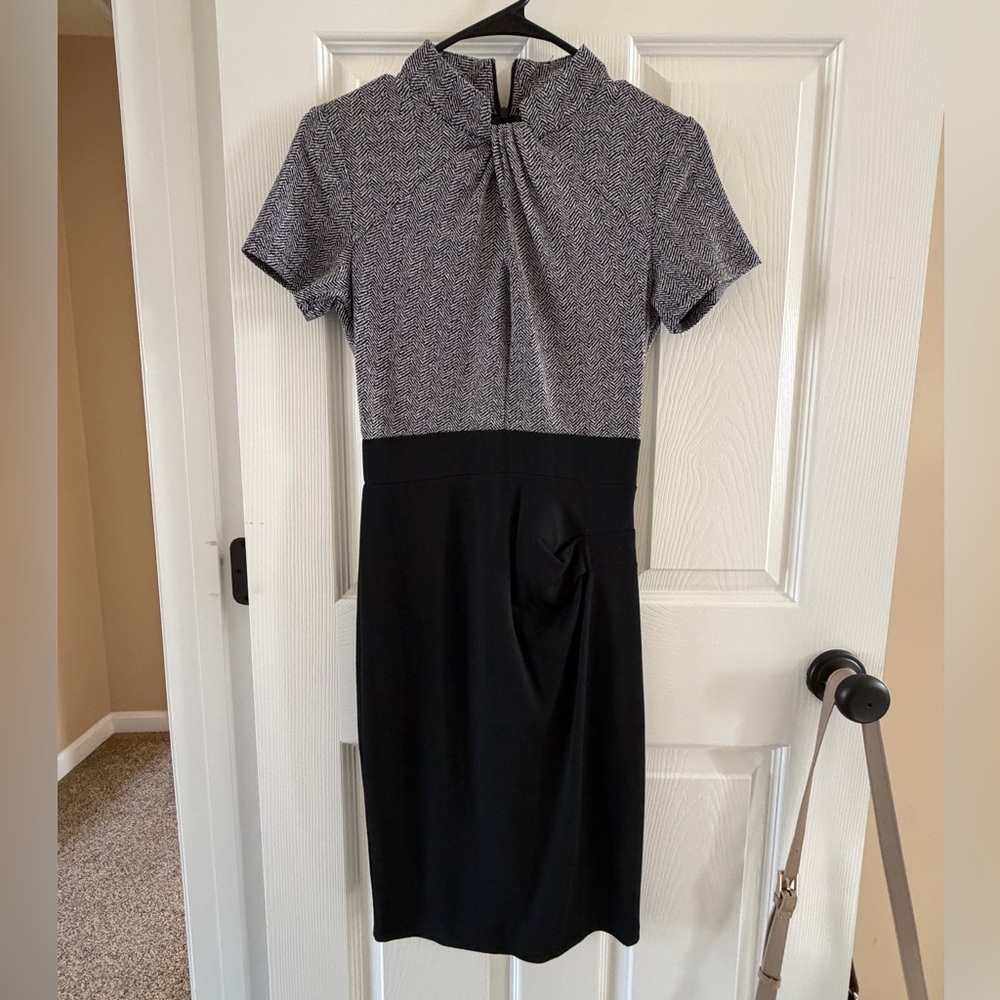 HOMEYEE Black and Gray Women's Pencil Dress Size 4